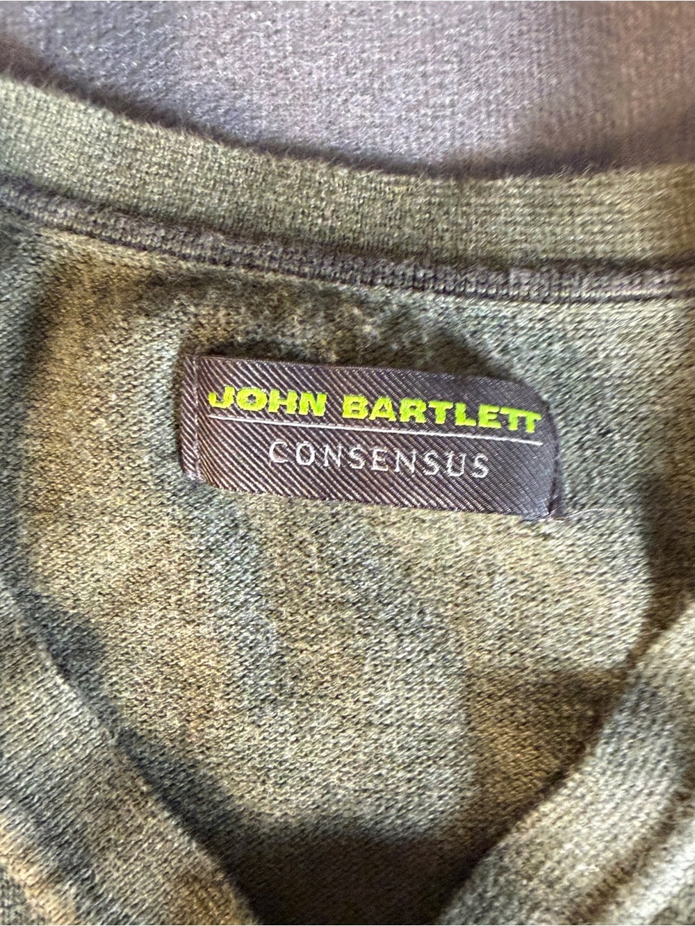 John Bartlett Consensus Olive Crewneck Sweater for Men